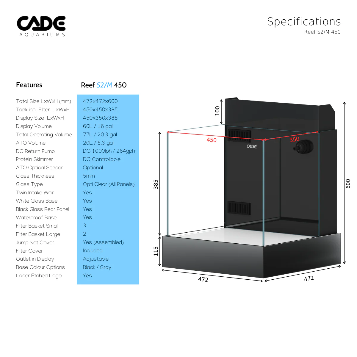 CADE 450 Desktop S2/M Grey Base - Image 3